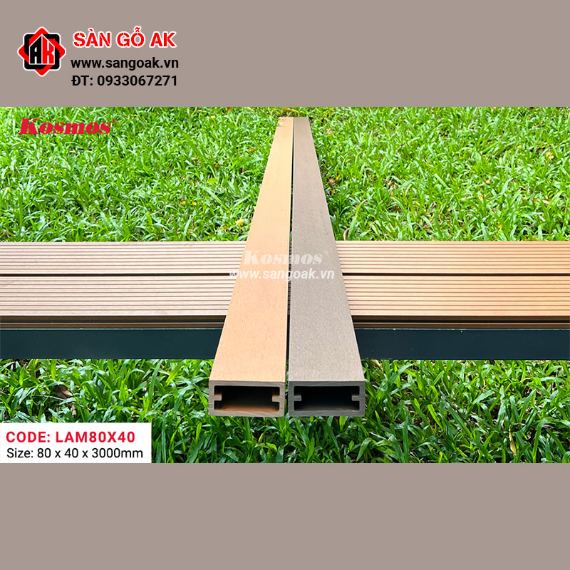 Thanh lam gỗ nhựa ngoài trời Kosmos - LAM80X40 Light Wood